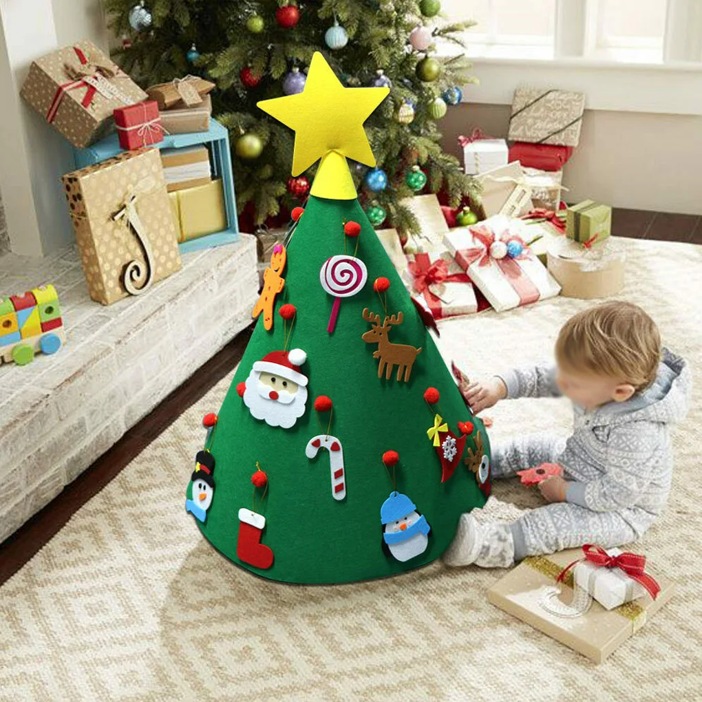

Christmas Tree Decorations Kids DIY Xmas Craft Children Non-woven Fabric Handmade Ornament Kit Navidad DIY Decor