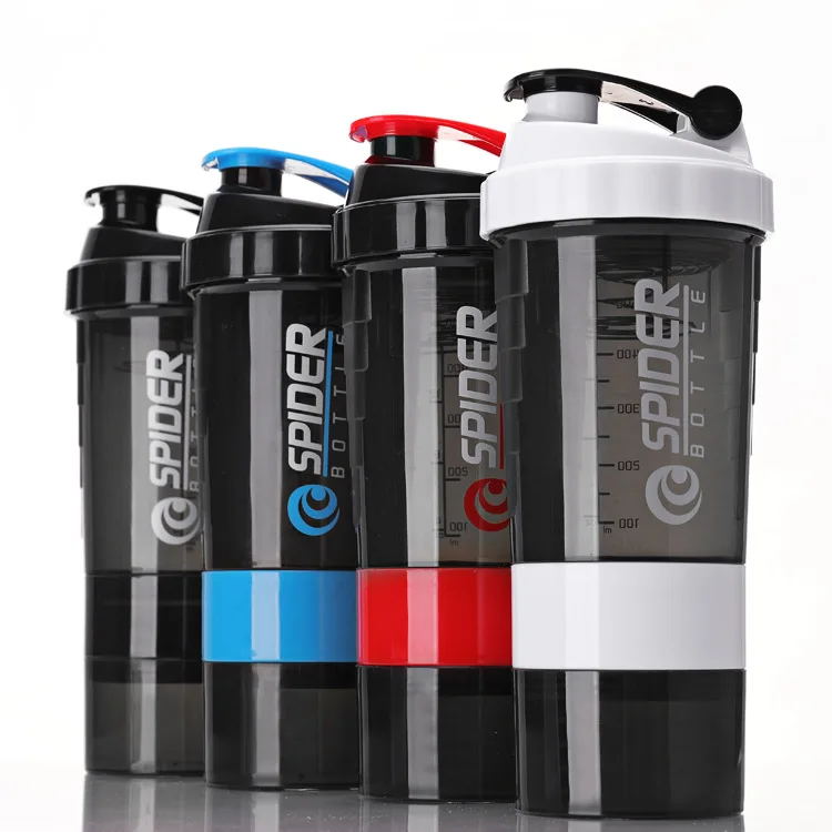 

2023 3 Layer Shaker Bottle Protein Powder Milkshake Cup Sports Fitness Water Cup 550ml Water Bottles With medicine box