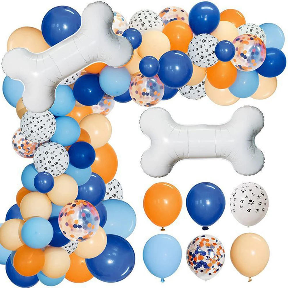 

117Pcs Balloons Arch Garland Blue Orange White Globos Foil Balloon for Baby Shower Birthday Party Decor