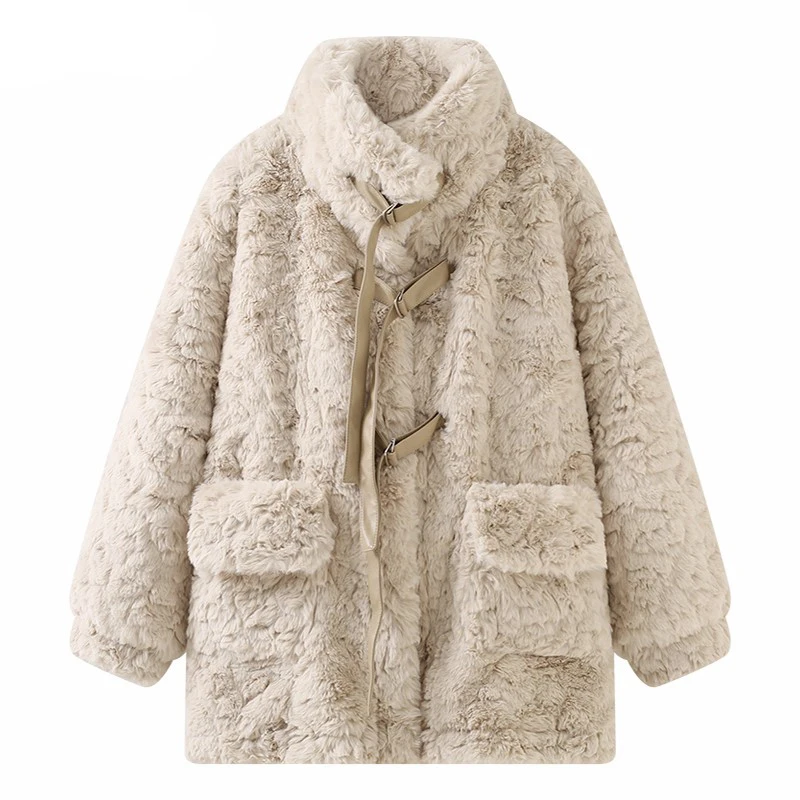 Faux Rabbit Fur Coat Women's Plush Thickened Woolen Coat New Winter Coat