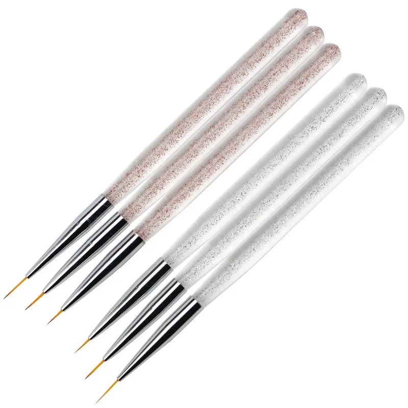 

New Nail Art Acrylic Liner Brush Painting Flower Drawing Lines Stripes Grid Pen UV Gel DIY Tips Design Manicure Tool 3Pcs