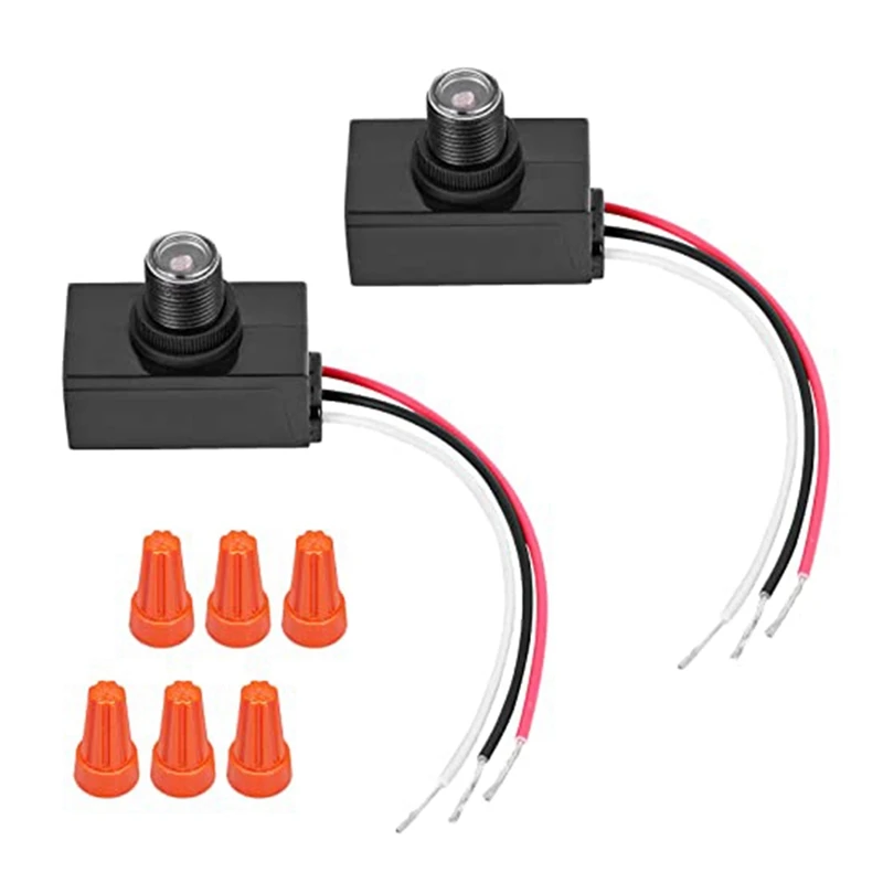 

2 Packs Dusk To Dawn Sensor Photocell Light Sensor Accessory For Outdoor Lighting, 120-277V Photoelectric Switch Replacement