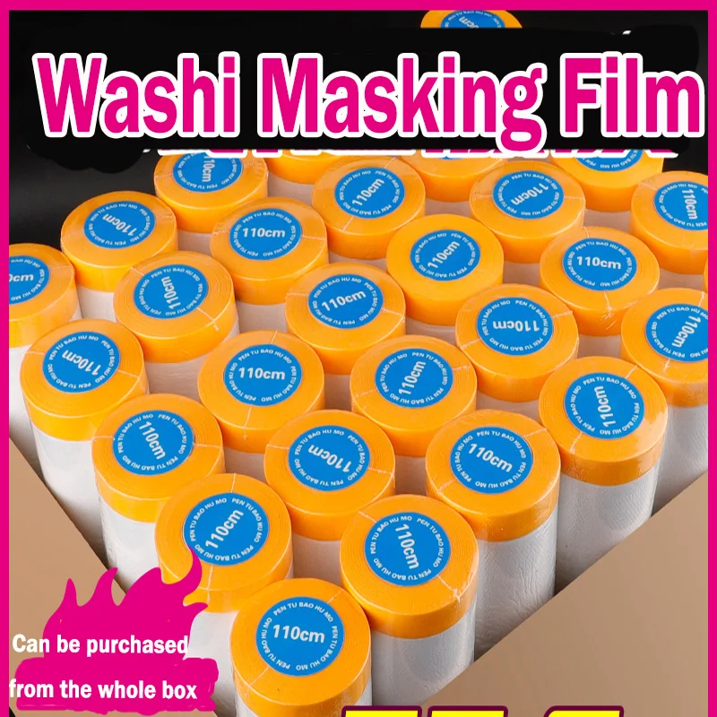 

Masking Paper for Painting Paint Tape Applicator Automotive 20M Pack Tape and Drape 110Cm 50Cm 2 Roll Indoor Film Barrier