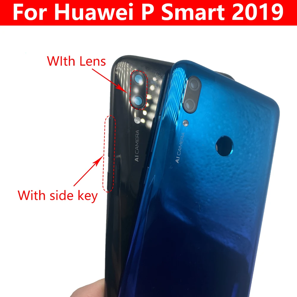 20Pcs For Huawei Y6P Y5 2019 Y6 2019 Y7 2019 Y6P P Smart 2019 New Back Battery Cover Housing Rear Case With Back Glass Lens enlarge