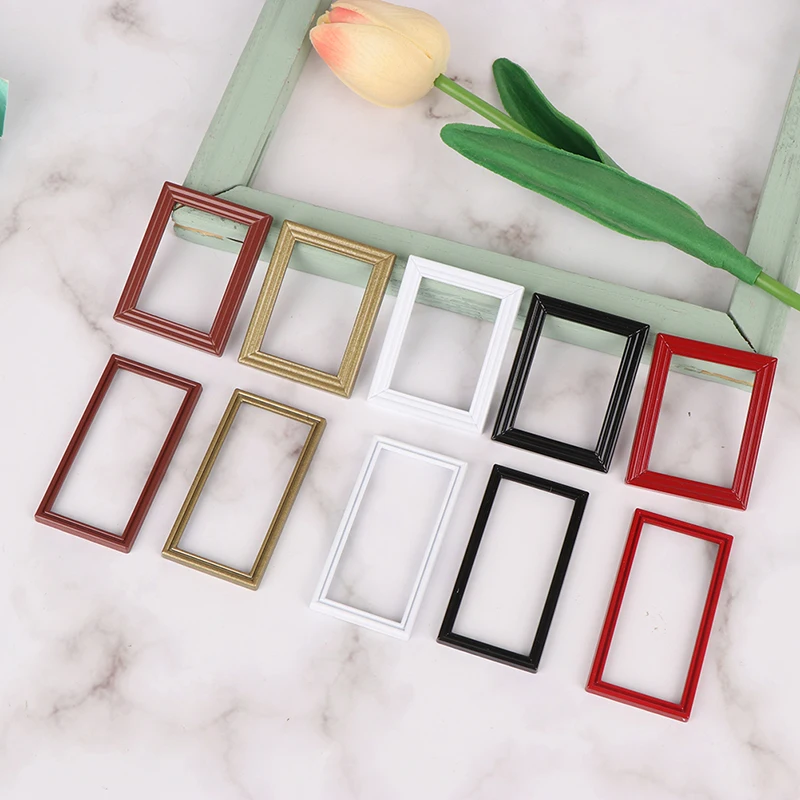 

1PC 1/12 Dollhouse Miniature Metal Photo Frame Mini Picture Frames Simulation Furniture Model Accessories Doll House Decoration