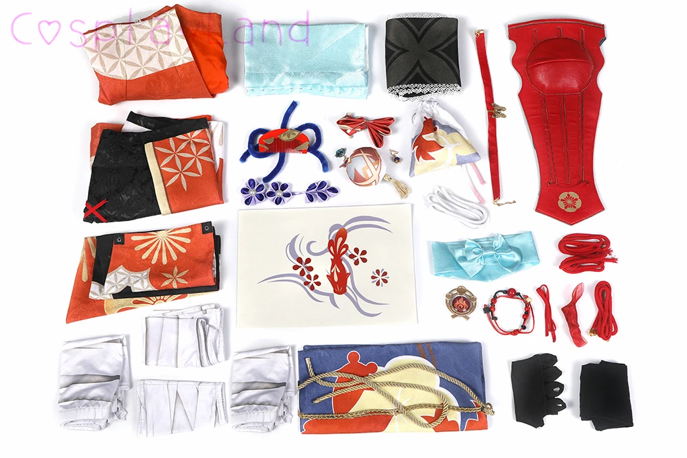 In Stock Genshin Impact Yoimiya Cosplay Costume Carnival Halloween Women Lolita Dress Hot Game Japan Kimono Outfit