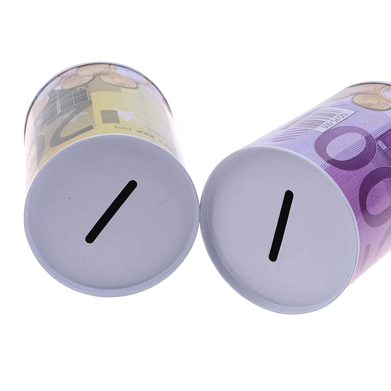 1pc Euro Dollar Money Box Safe Cylinder Piggy Bank Banks for Coins Deposit Boxes images - 6