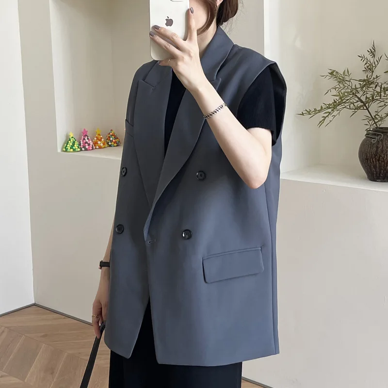 Женский жилет без рукавов элегантный кардиган в Корейском стиле весна-лето 2023