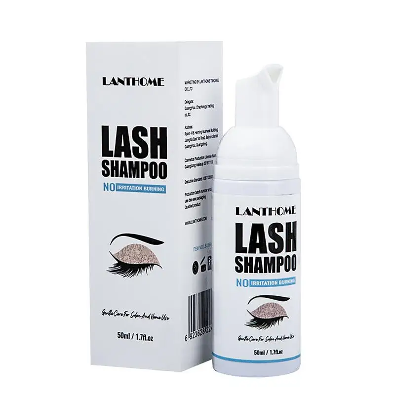 

50ml Eyelash Shampoo Eyelash Extension Cleaning Foam Cleaner Eye Lash Lift Cleaning Foam Pump Design No Stimulation Makeup Clean