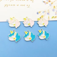 10pcs cute enamel unicorn charms gold plated animal pendants for diy jewelry making handmade earrings necklaces accessories