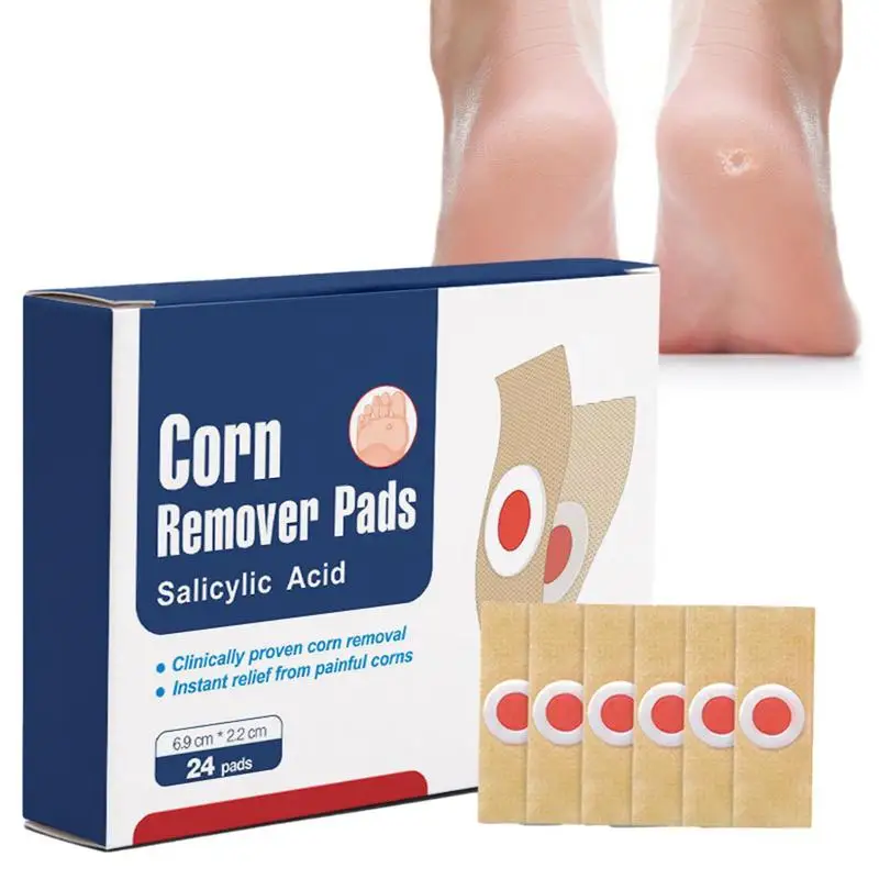 

Corn Removal Pads 24pcs Heel Callus Remover Adhesive Corn Protectors Relief From Calluses Corns Blisters Heel Frictions