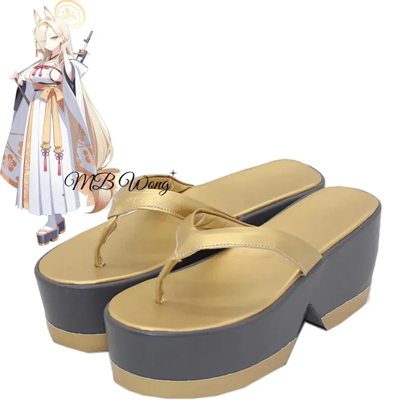 Фото Game Blue Archive Kuwakami Kaho Обувь для косплея Geta Boots Ролевые игры Хэллоуин Карнавал Рождественская вечеринка Наряд Опора На заказ №1