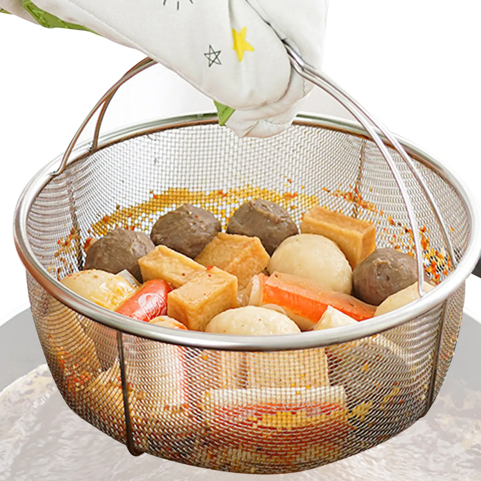 

Паровая корзина, корзина для кастрюль из нержавеющей стали, Паровая корзина, многофункциональная сетчатая Паровая корзина, вставка для кас...