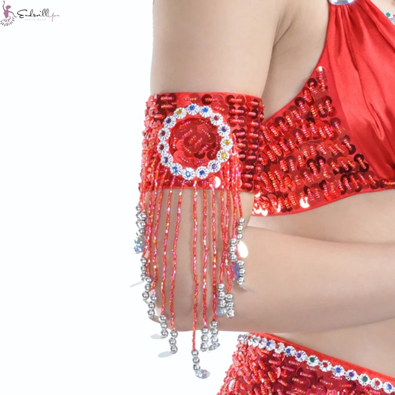 

Bellydancer Wear Oriental Dance Costume Armband Adjustable Armwear for dance Sequins Belly Dance Accessories