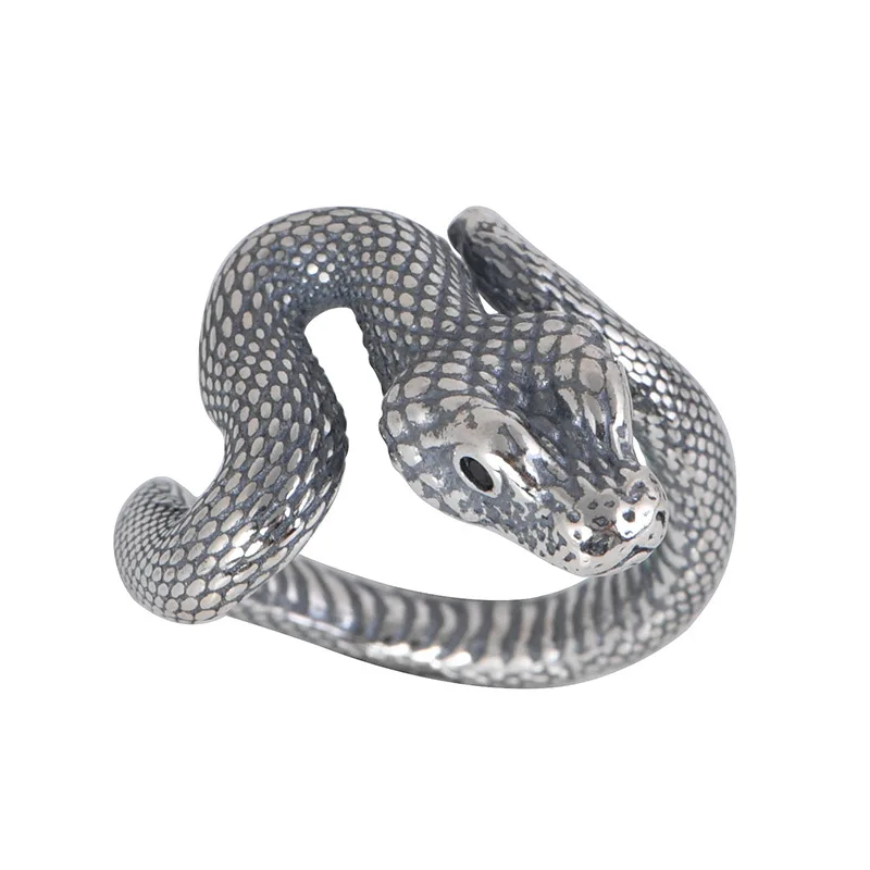 Мужское Винтажное кольцо в виде змеи BOICAI Серебро S925 пробы стиле хип-хоп