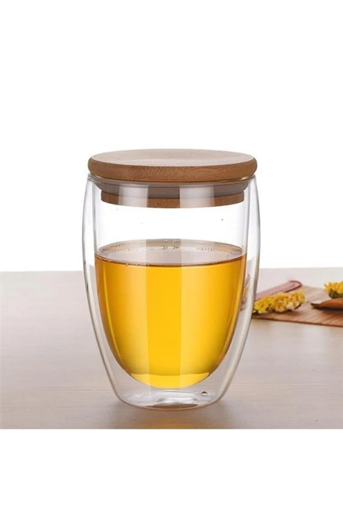 

Двойная Свадебная бамбуковая чашка, 350 мл, стеклянная чашка, двойная стенка