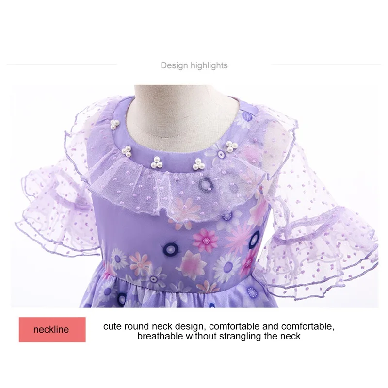 Disney Encanto Isabella Jasmine Princess Dress Anna Elsa Gown for Girls Cosplay Costumes Carnival Fancy Clothes Vestidos Party