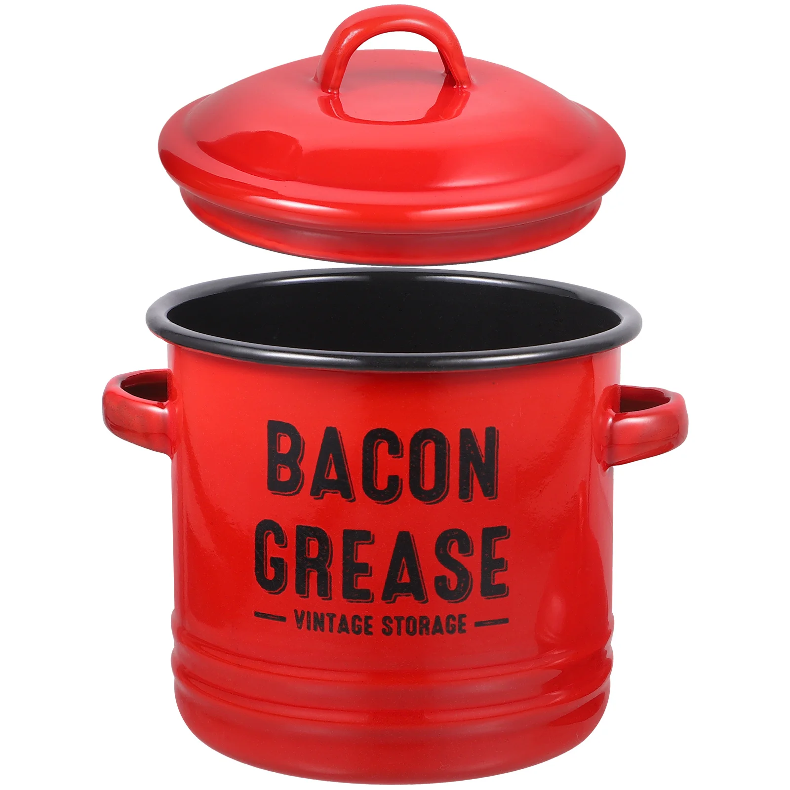 

Bacon Grease Pot Enamel Cooking Pot Kitchen Stovetop Vintage Enamel Stockpot