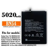 xiao mi 100 orginal bn54 5020mah battery for xiaomi redmi note 9 5g version redmi 10x 4g version phone replacement batteries