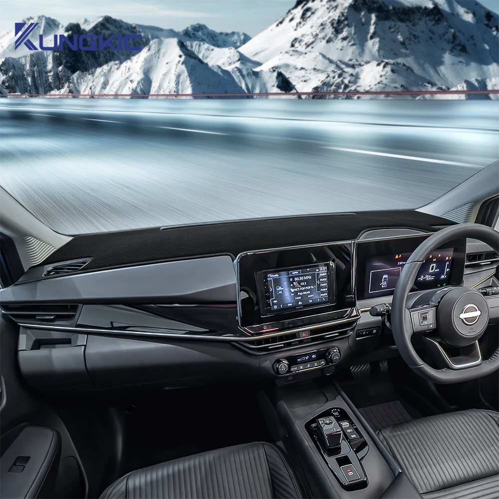 Фото Нескользящий полиэстеровый коврик на приборную панель (RHD) для Nissan Livina Note e-Power E13 2WD 2021-2026: защита от солнца и грязи №2