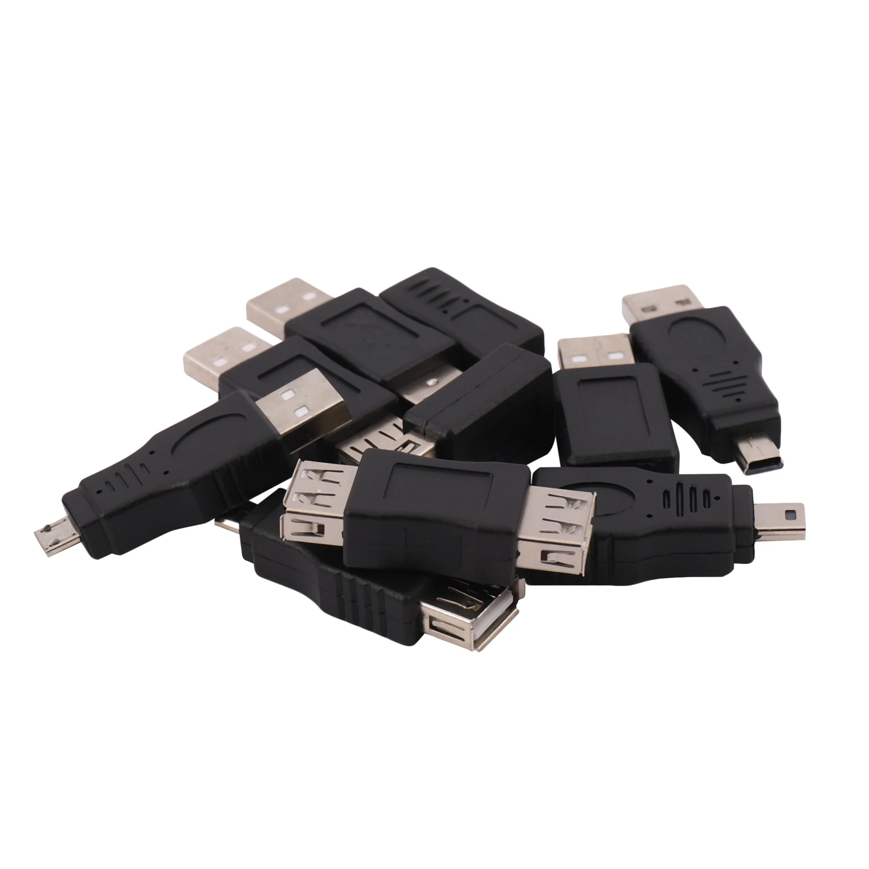 

10PCS OTG 5 Pin F/M mini Changer Adapter Converter USB Male to Female -USB