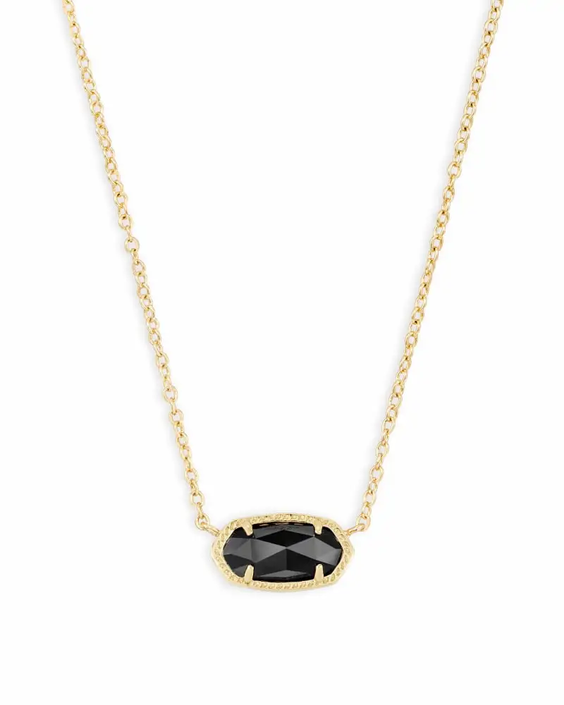 

HESHI Elisa Gold Pendant Necklace in Black Opaque Glass