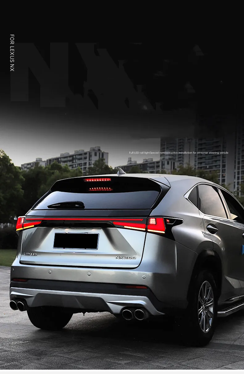 Светодиодные задние фонари в сборе для lexaksi x 2014 - 2021 nx200 nx300, последовательные задние фонари, запуск анимации в сборе