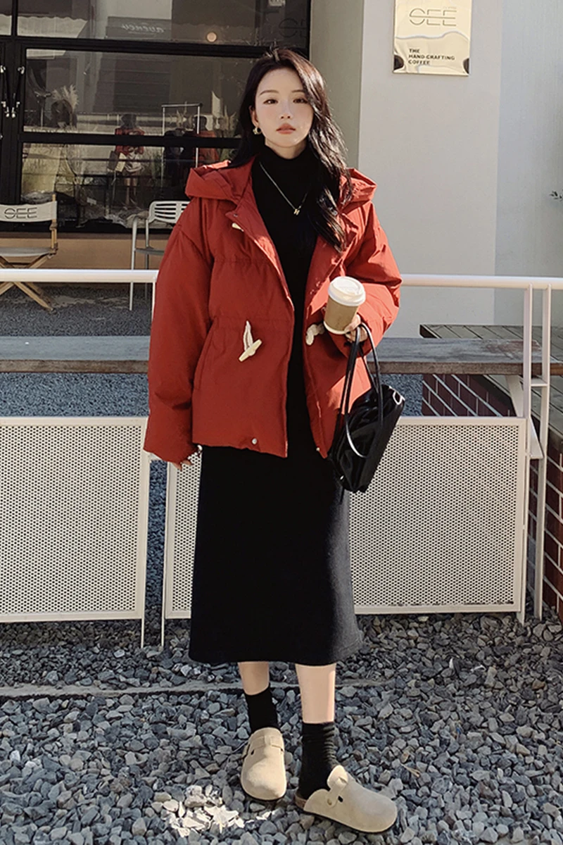 UMI MAO 90 пуховик на белом утином пуху осень-зима корейское издание винно-красный