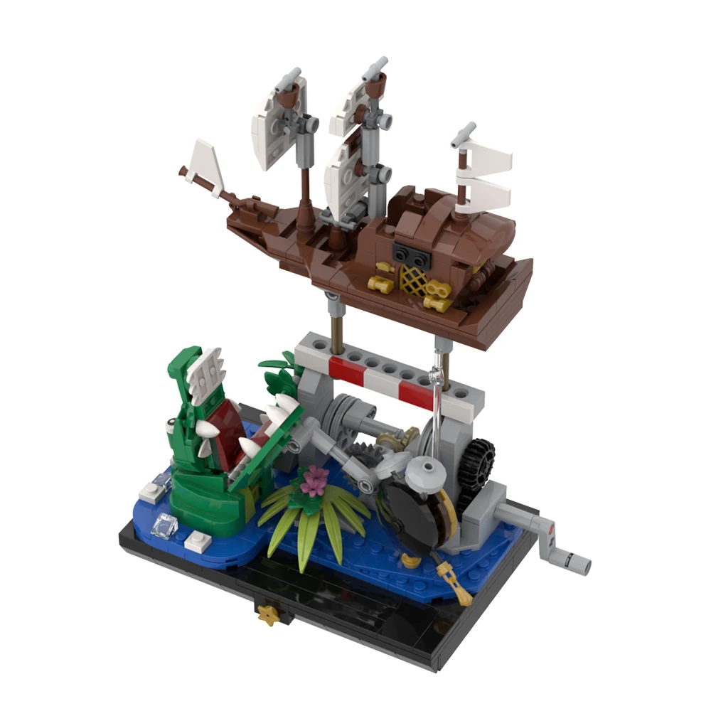 

MOC Pirate Adventure Movie Building Blocks Ship House Ideas Peter's Automaton Ship Bricks MOC Set Toys for Children Kids Gifts