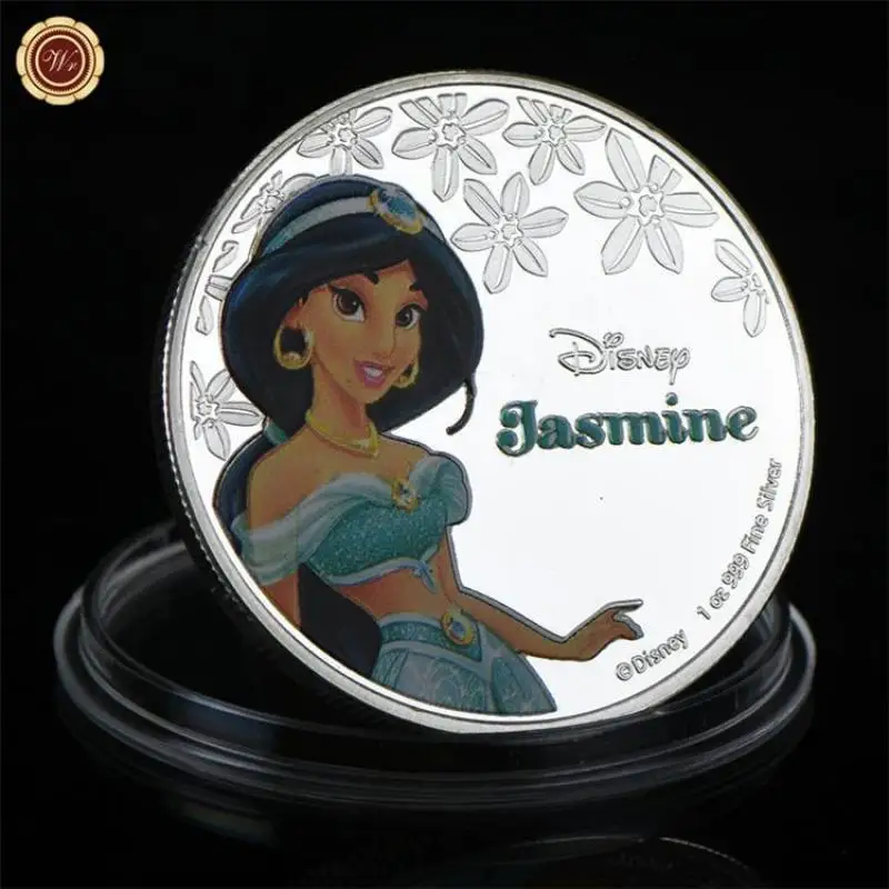Герои мультфильмов Диснея Принцесса Белоснежка Ариэль Жасмин памятная монета