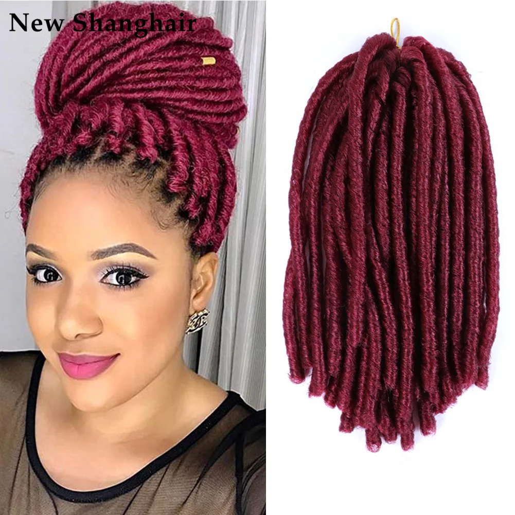 

14 inch Soft Dreadlocks Crochet Braids Synthetic Braiding Hair Extensions Brown Soft Faux Locs 70g/pcs NS07