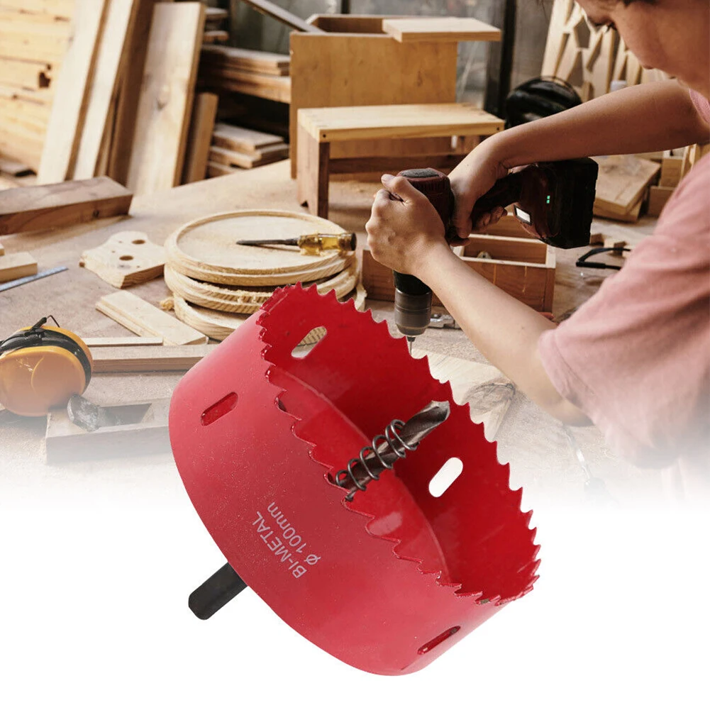 

100mm Diameter Bimetallic Hole Saw Drill Bit With Depth Of 25mm Metal Hard Wood Plastic Aluminum Drilling Woodworking Tool Part