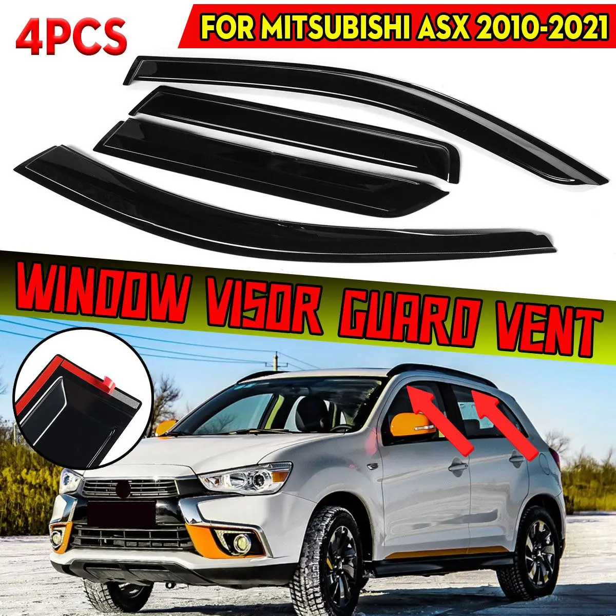 

4 шт., автомобильные дефлекторы для боковых окон Mitsubishi ASX 2010-2021