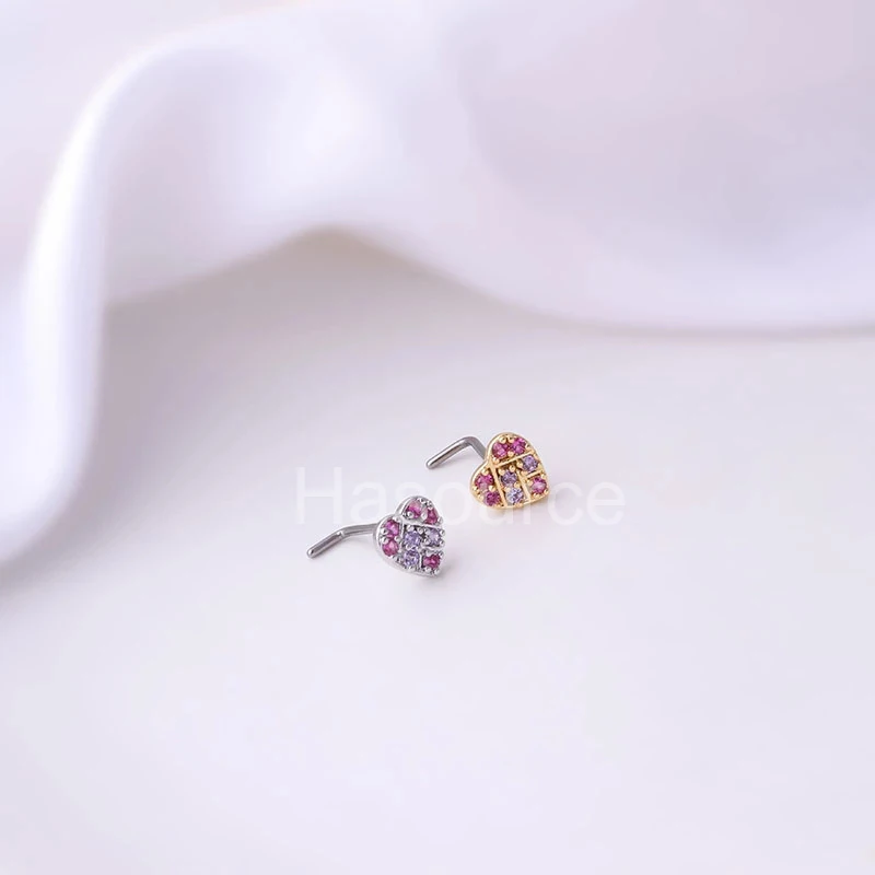 1 шт. L-образные серьги-гвоздики для пирсинга носа из хирургической нержавеющей