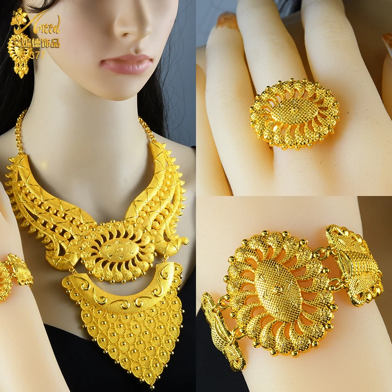 ANIID Африканский покрытый 24-каратным золотом женский свадебный подарок невесты