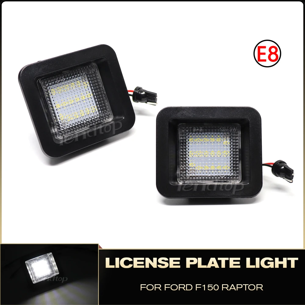 

2Pcs White Canbus Error Free LED License Number Plate Ligh For F150 2015-2018 Ford Raptor Rear Tag Lamps Led Number Light Bulb