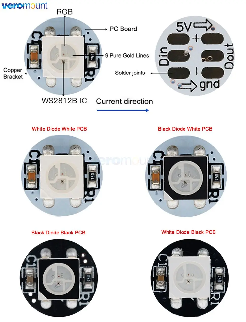 50-1000 шт. чипы для радиатора WS2812B 10 мм x 3 WS2811 IC 5050 SMD RGB SK6812 RGBW RGBNW RGBWW 5 в постоянного