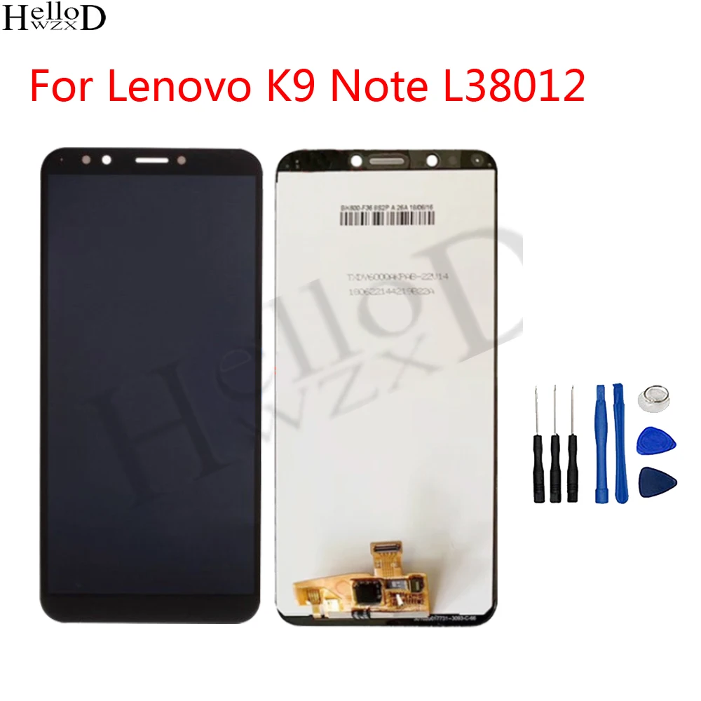 ЖК-дисплей 6,0 дюйма для Lenovo K9 Note L38012, полный ЖК-дисплей, сенсорный экран, дигитайзер в сборе, сменная панель