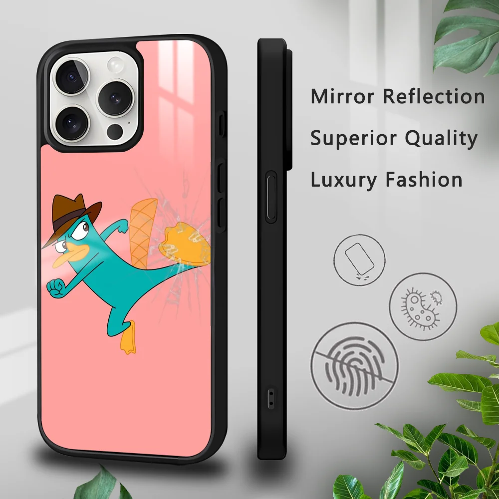 Чехол для телефона с рисунком P-Phineas и F-Ferb iPhone 16 15 14 13 12 11 Pro Xs Max Mini Plus Celulares Hard Funda