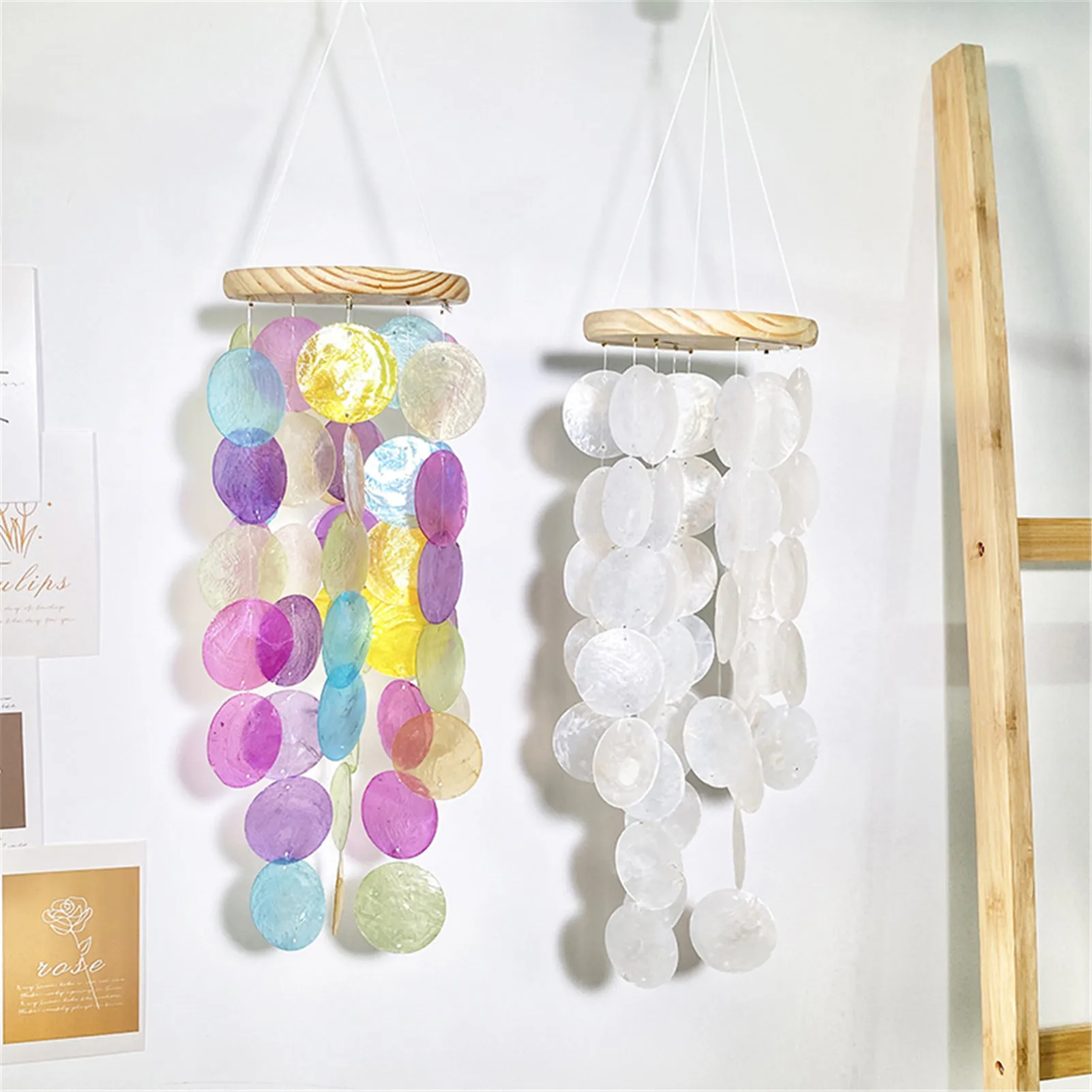 

Colorful Shell Wind Chime Handmade Home Decor Wind Chime Multi-Color Delicate Indoor Hanging Wind Bell Kid Room Christmas Decor