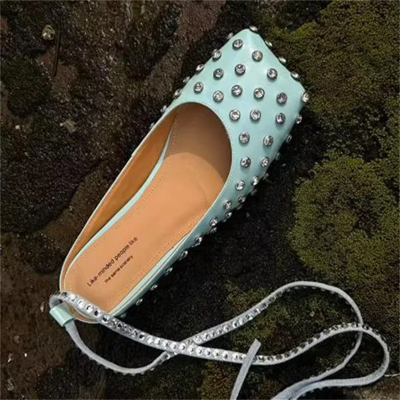 Женские туфли со стразами женская обувь на Плоском Каблуке женские мюли с