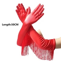 summer long hand tassel gloves for women gloves for photographer long bride gloves satin gloves for costume performance