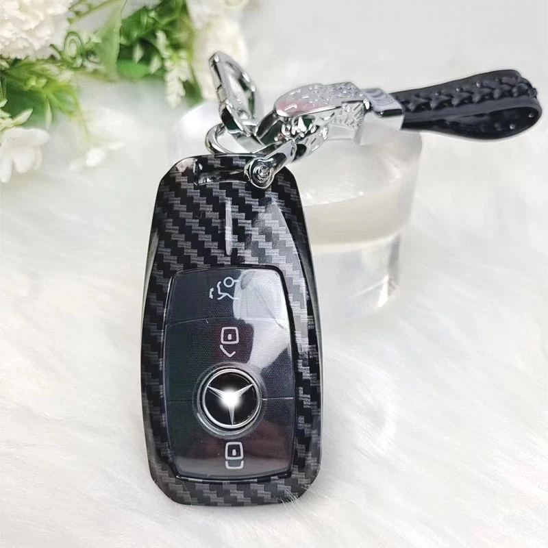 

Carbon Fiber Keychain Case for Car Mercedes Benz C E Class Interior Para Auto
