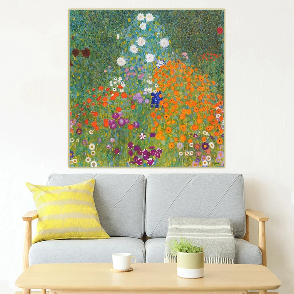Густава Климта &quotЦветочный сад&quot Эстетическая картина на холсте Классическая с