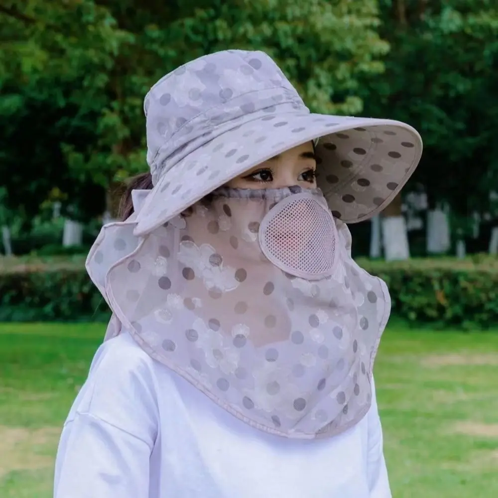 Защита от солнца Женская шляпа Маска с вырезом и широкими полями Кепка для лица