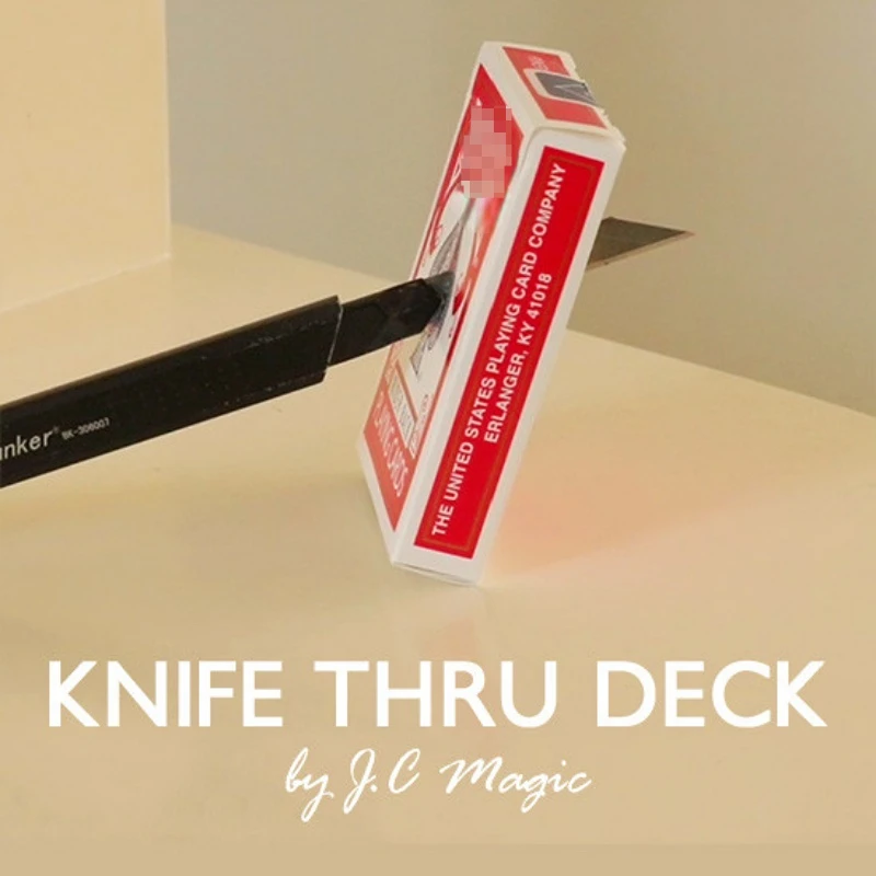 Knife Thru Deck by J.C Magic Close up Magic Tricks Gimmick Illusions Magician Mentalism Magic Props Visual Street Bar Party