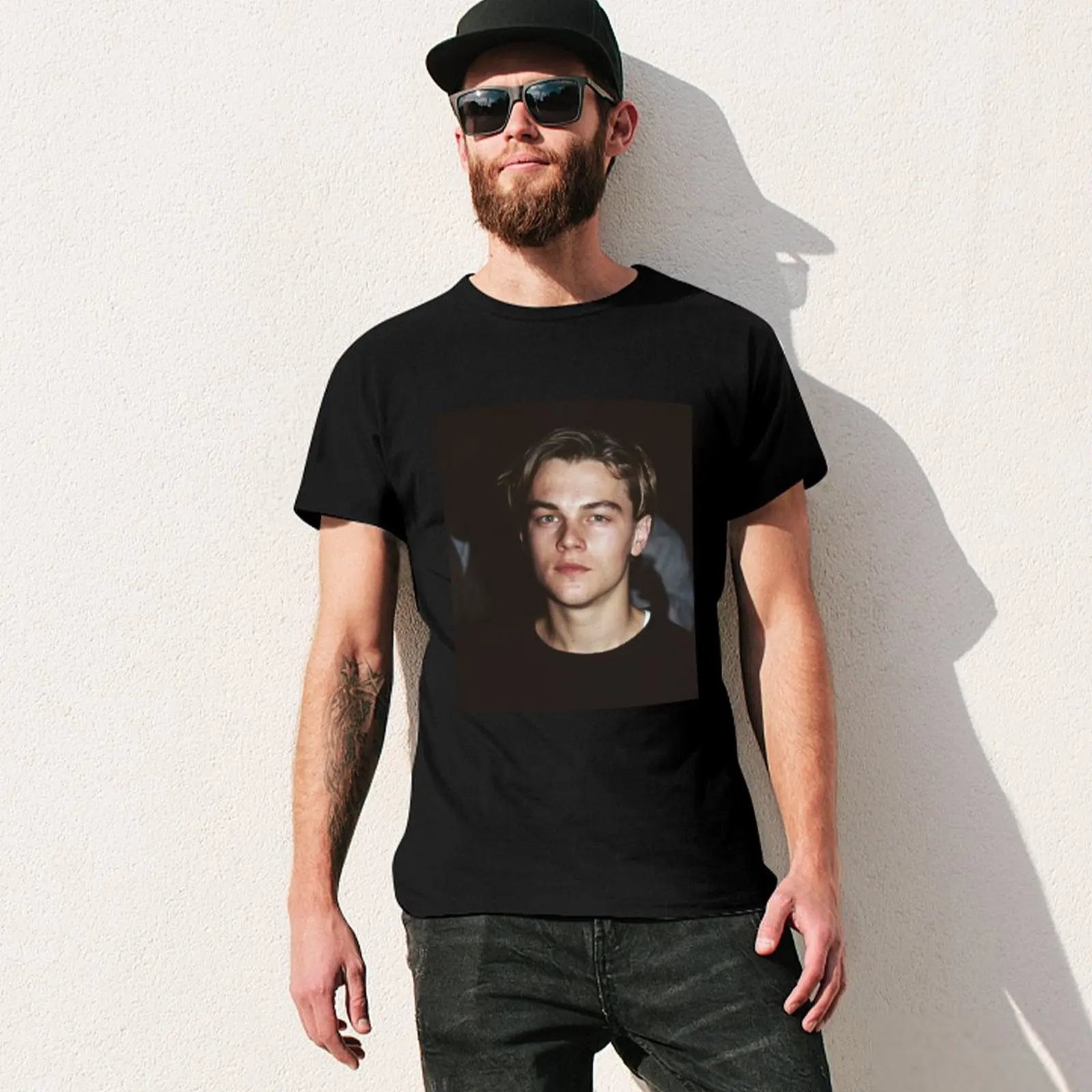 Футболка Леонардо ДиКаприо большие размеры простые облегающие футболки для