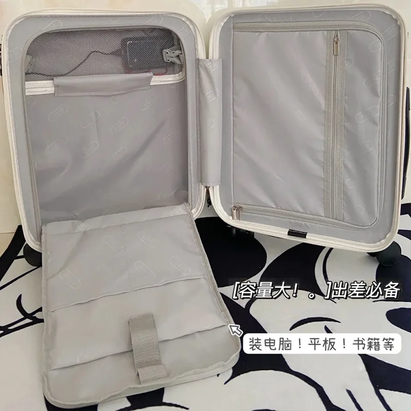 Fashion travel luggage Front Opening Boarding Luggage Women's Small 20-Inch Lightweight Trolley Suitcase 24 Suitcase