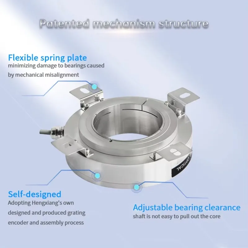 Фото Кодировщик с большим полым валом K130, инкрементальный энкодер, диаметр отверстия 48/50/60 мм, макс. 65536 импульсов на оборот, высокое разрешение, защита IP50. №4