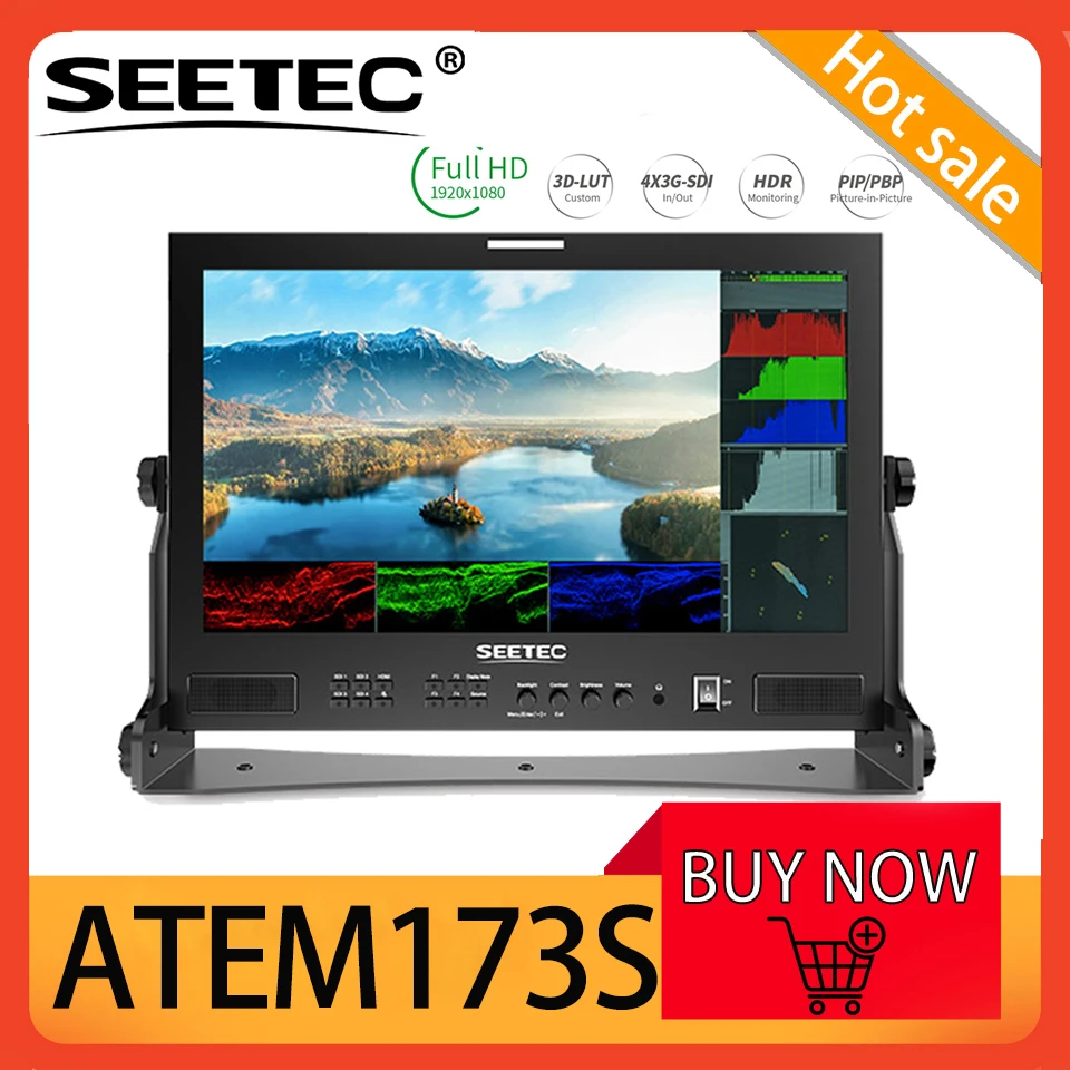 

SEETEC ATEM173S 17.3" 3G-SDI HDMI-compatible Professional Broadcast HDR Accurate High Resolution 1920x1080 Waveform Monitor